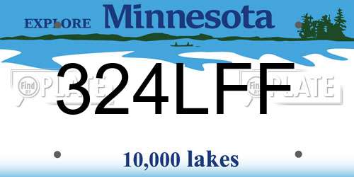 324LFF Minnesota License Plate