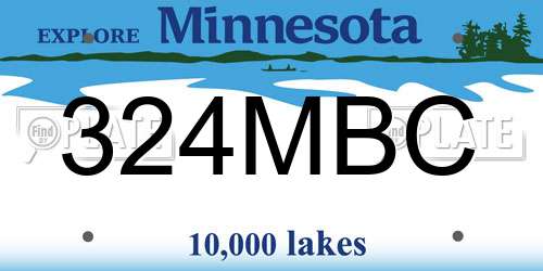 324MBC Minnesota License Plate