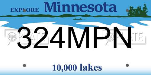 324MPN Minnesota License Plate