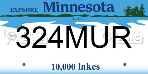 324MUR Minnesota License Plate