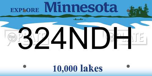 324NDH Minnesota License Plate