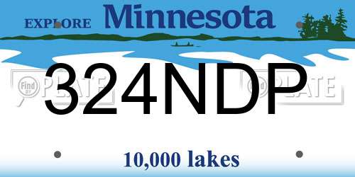 324NDP Minnesota License Plate