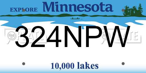 324NPW Minnesota License Plate