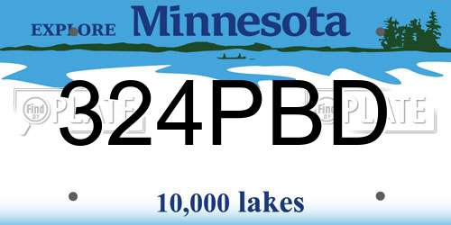 324PBD Minnesota License Plate