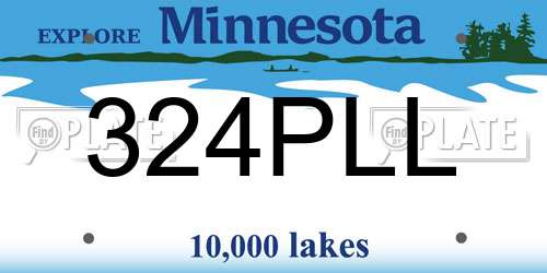 324PLL Minnesota License Plate