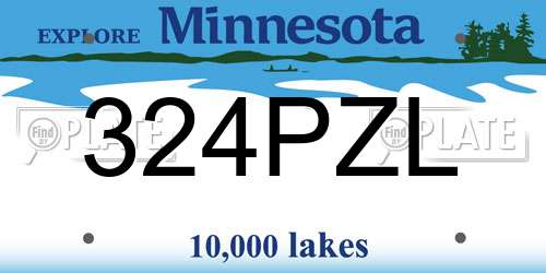 324PZL Minnesota License Plate