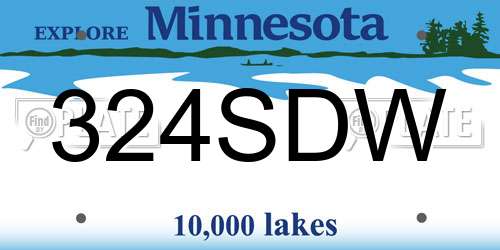 324SDW Minnesota License Plate