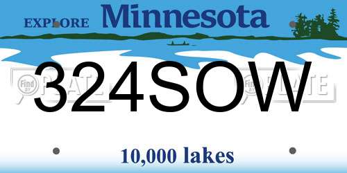 324SOW Minnesota License Plate