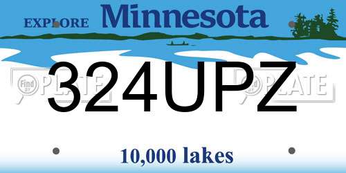 324UPZ Minnesota License Plate