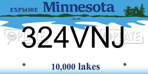 324VNJ Minnesota License Plate