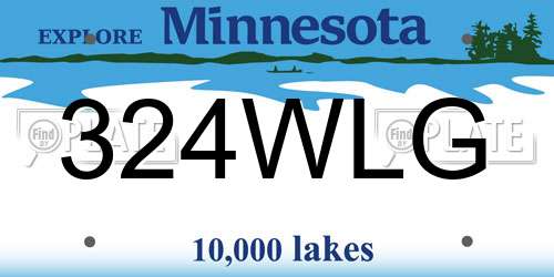 324WLG Minnesota License Plate