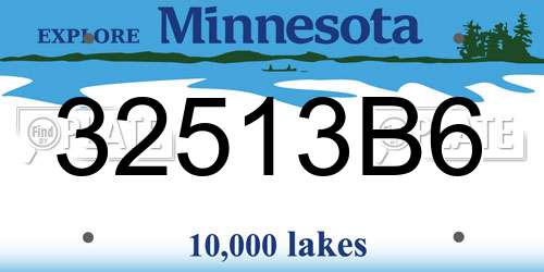32513B6 Minnesota License Plate