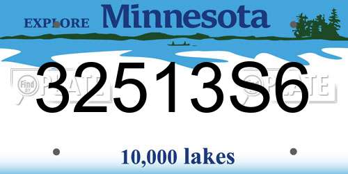 32513S6 Minnesota License Plate