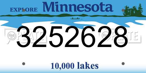 3252628 Minnesota License Plate