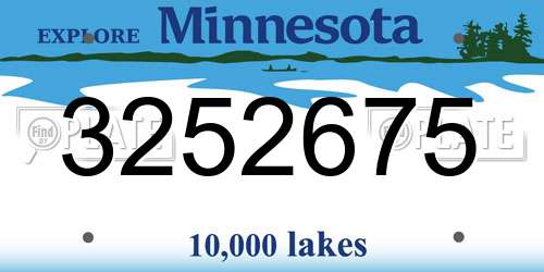 3252675 Minnesota License Plate