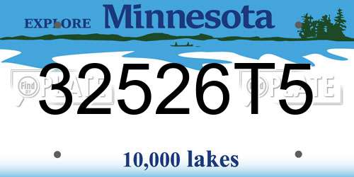 32526T5 Minnesota License Plate