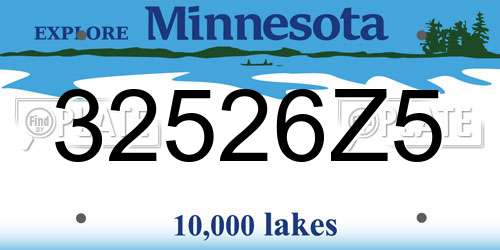 32526Z5 Minnesota License Plate