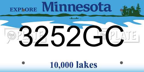 3252GC Minnesota License Plate