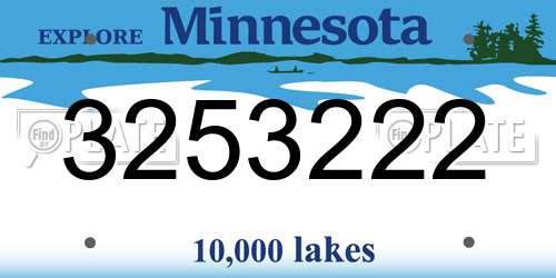 3253222 Minnesota License Plate