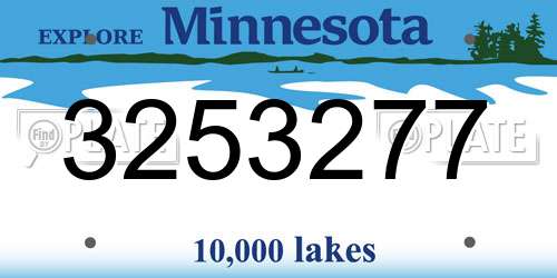 3253277 Minnesota License Plate
