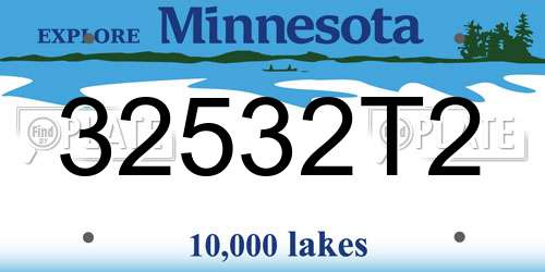 32532T2 Minnesota License Plate