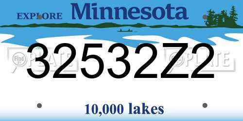 32532Z2 Minnesota License Plate