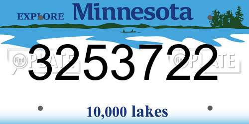 3253722 Minnesota License Plate