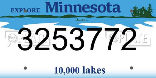 3253772 Minnesota License Plate