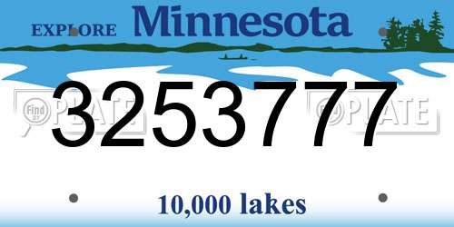 3253777 Minnesota License Plate
