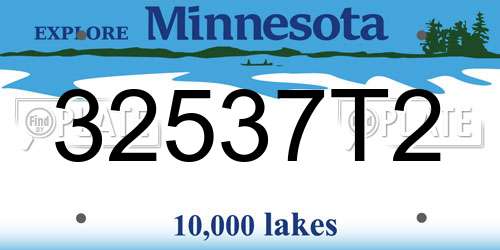 32537T2 Minnesota License Plate