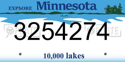 3254274 Minnesota License Plate