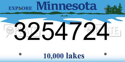 3254724 Minnesota License Plate