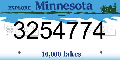 3254774 Minnesota License Plate