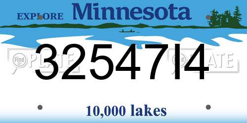 32547I4 Minnesota License Plate