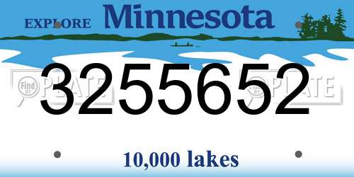 3255652 Minnesota License Plate