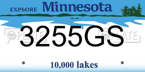 3255GS Minnesota License Plate