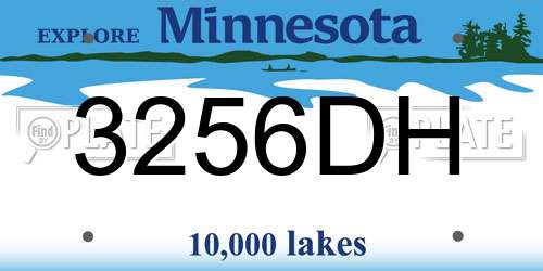 3256DH Minnesota License Plate