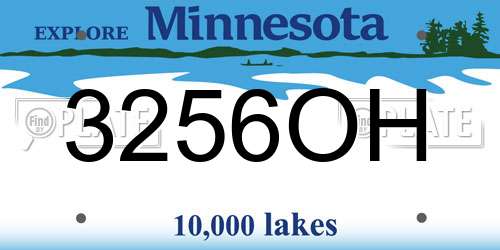 3256OH Minnesota License Plate