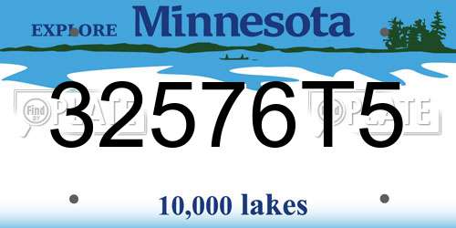 32576T5 Minnesota License Plate