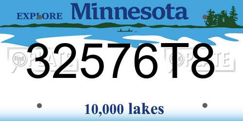 32576T8 Minnesota License Plate