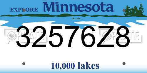 32576Z8 Minnesota License Plate