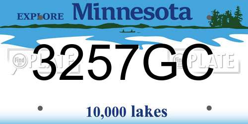 3257GC Minnesota License Plate