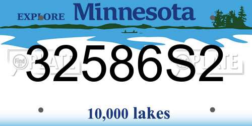 32586S2 Minnesota License Plate