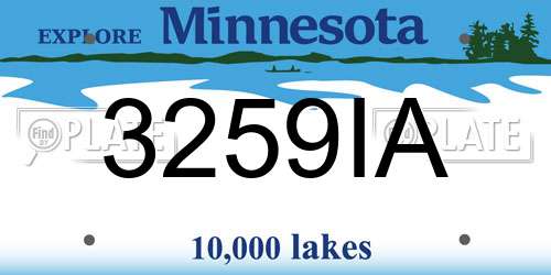 3259IA Minnesota License Plate