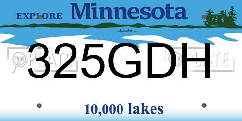 325GDH Minnesota License Plate