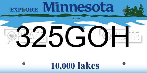 325GOH Minnesota License Plate