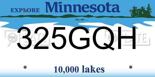 325GQH Minnesota License Plate