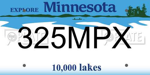 325MPX Minnesota License Plate