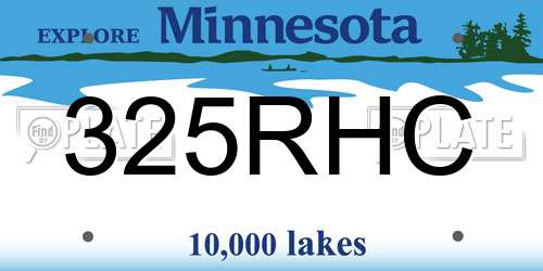325RHC Minnesota License Plate