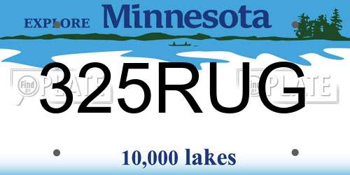 325RUG Minnesota License Plate